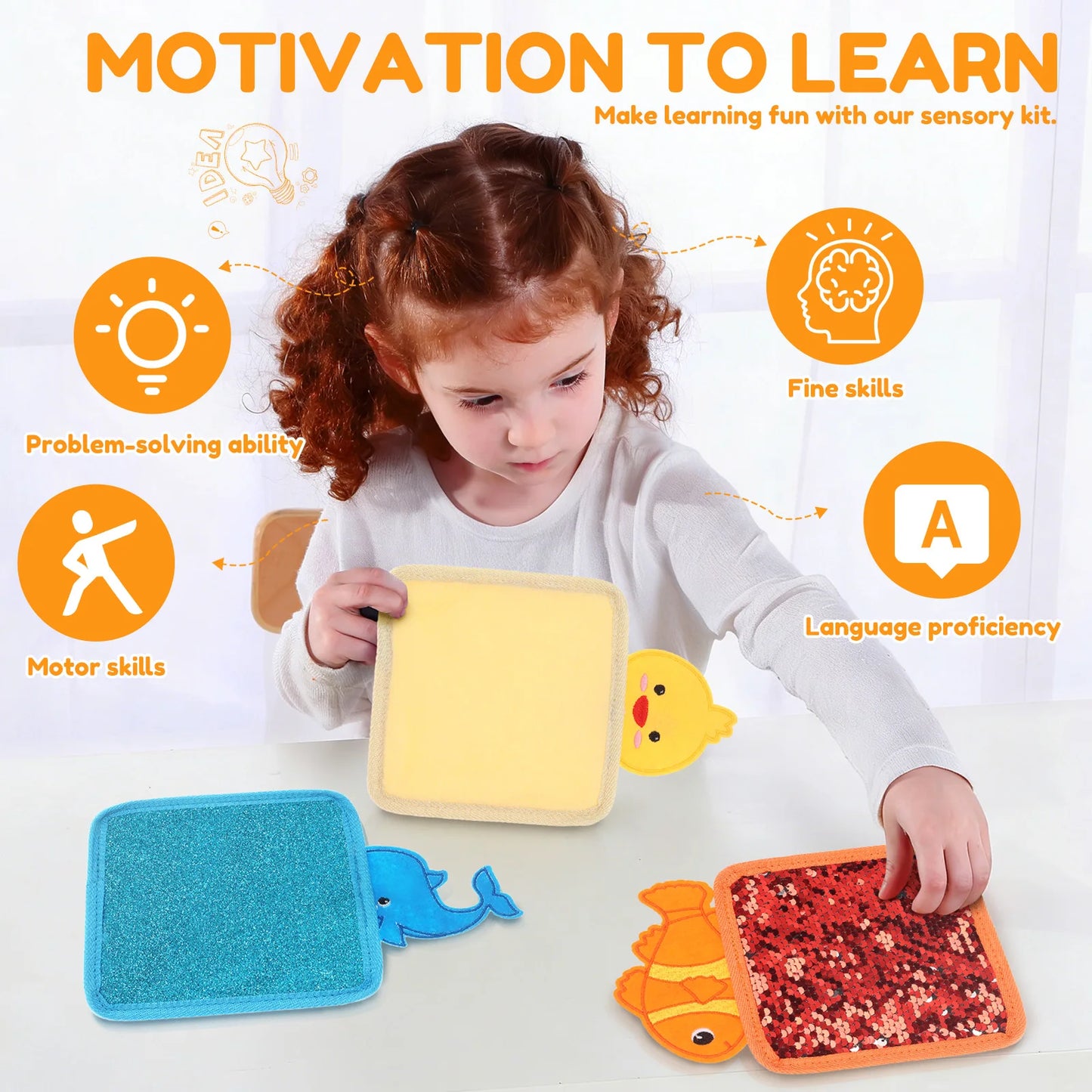 Baby Montessori Sensory Mats Cartoon Animal Cognition Mat Hand-Eye Coordination Education Toy Sensory Tactiles Pad for Children