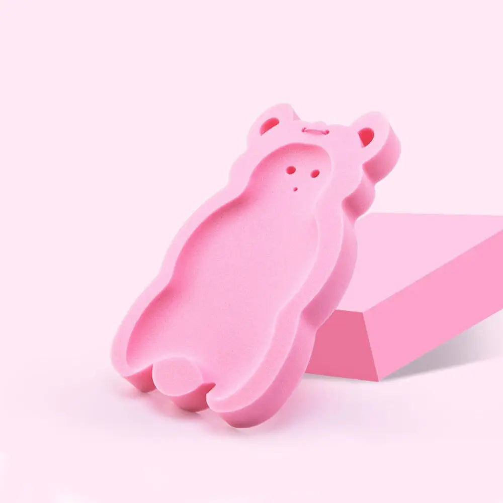 Cute Foldable Bear Sponge Foam Security Bathtub Set Pad Baby Bath Cushion Shower Support Mat Newborn Shower Cradle