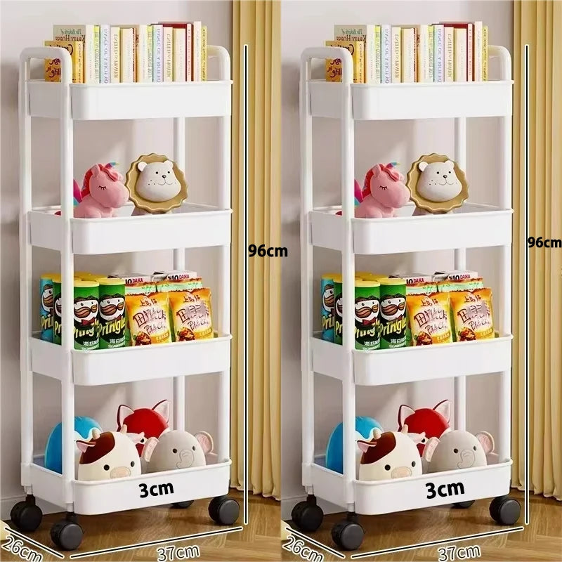 Mobile Kitchen Bookshelf Storage