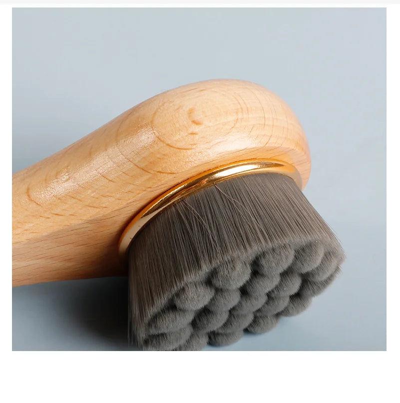 Wooden Handle Face Wash Brush Beech Handle Bamboo Handle Wooden Manual Face Wash Brush