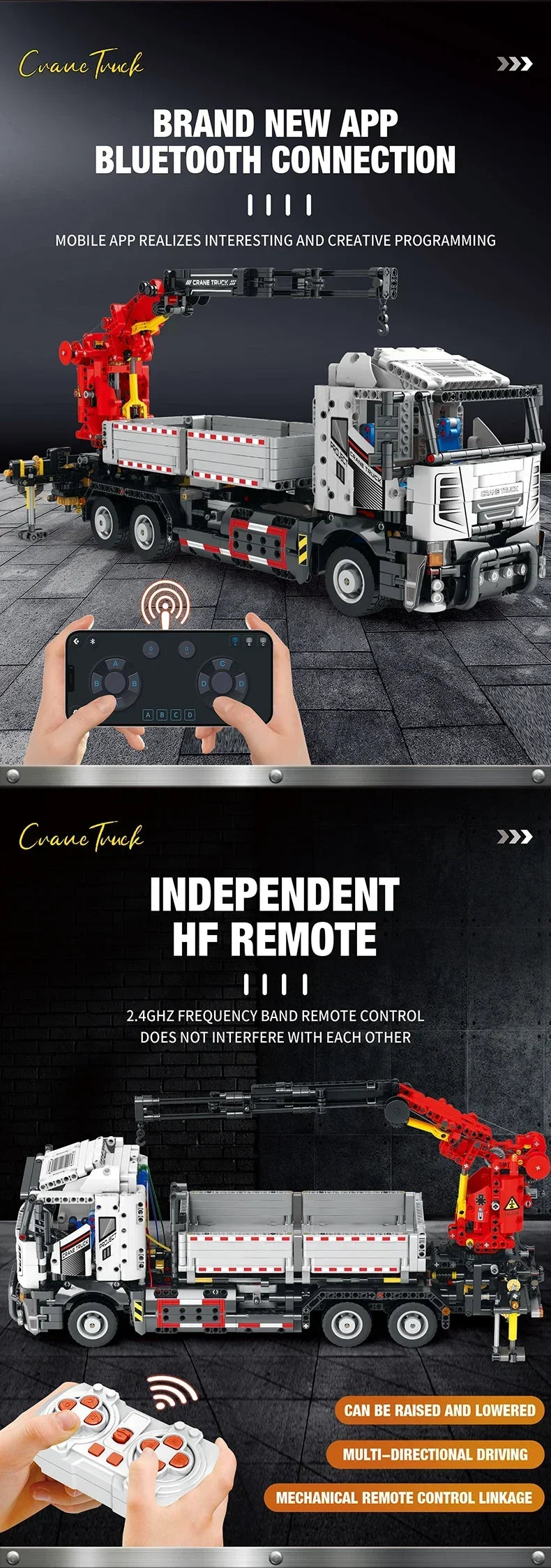 2328PCS Multifunctional Crane Truck Building Blocks Remote Control Engineering Vehicle RC Car Bricks Kids Toys Birthday Gifts