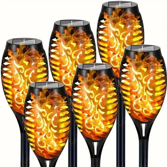 12 LED Solar Flame Torch Lights