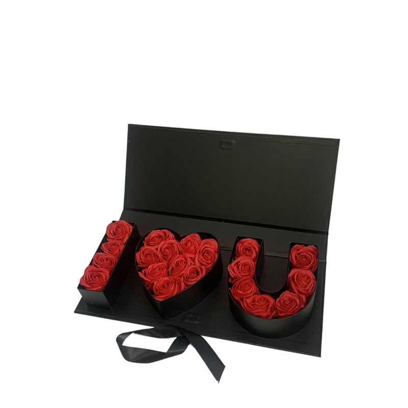 Fillable Letters Empty Flower Gift Box Mother's Valentine's Day Gift Packaging Box I Love You Letter Flower Box Birthday Party