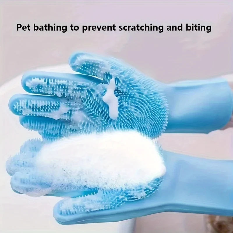 Pet Grooming Cleaning Gloves Bathing Shampoo