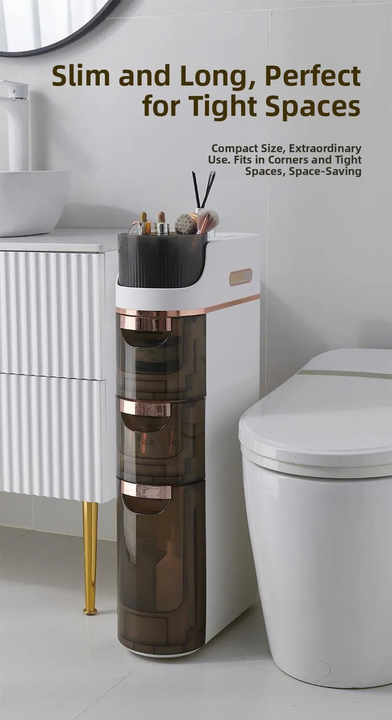 Bathroom Bedroom Narrow  Floor Standing Storage Rack No Installation Required Bathroom Organizer Bedroom Storage Solution