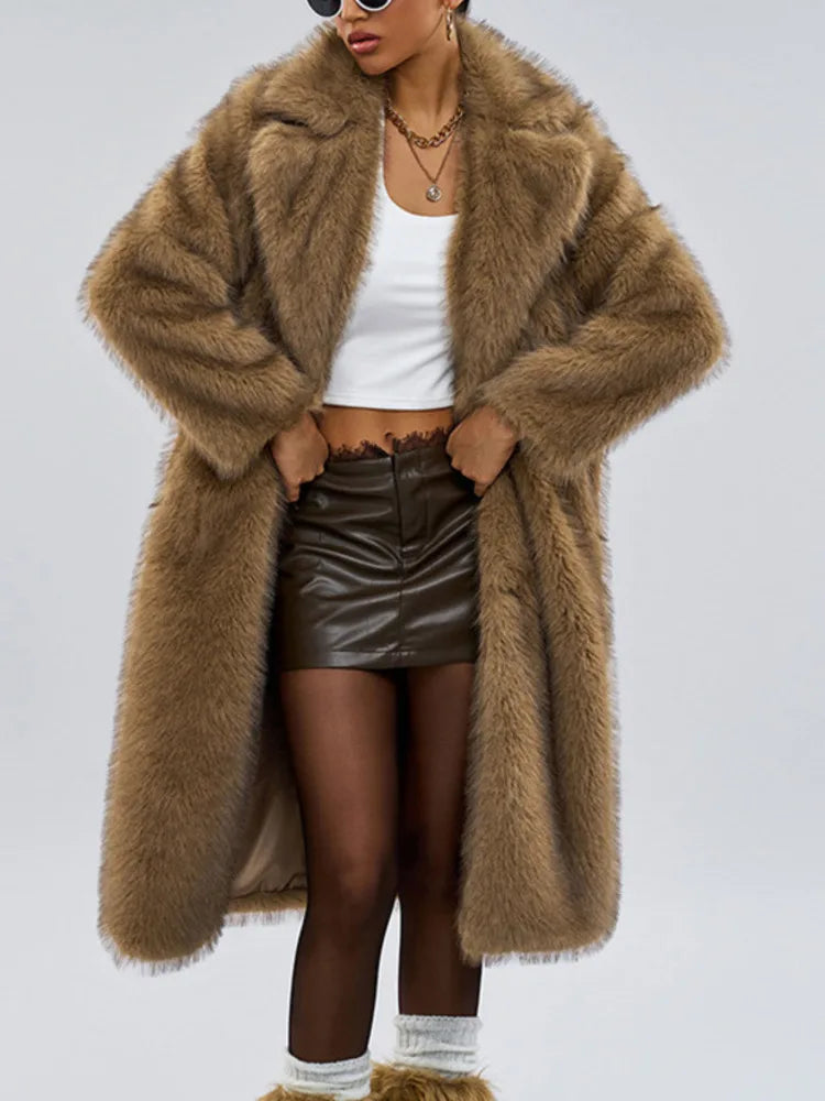 Fur Coat European Style Lapel