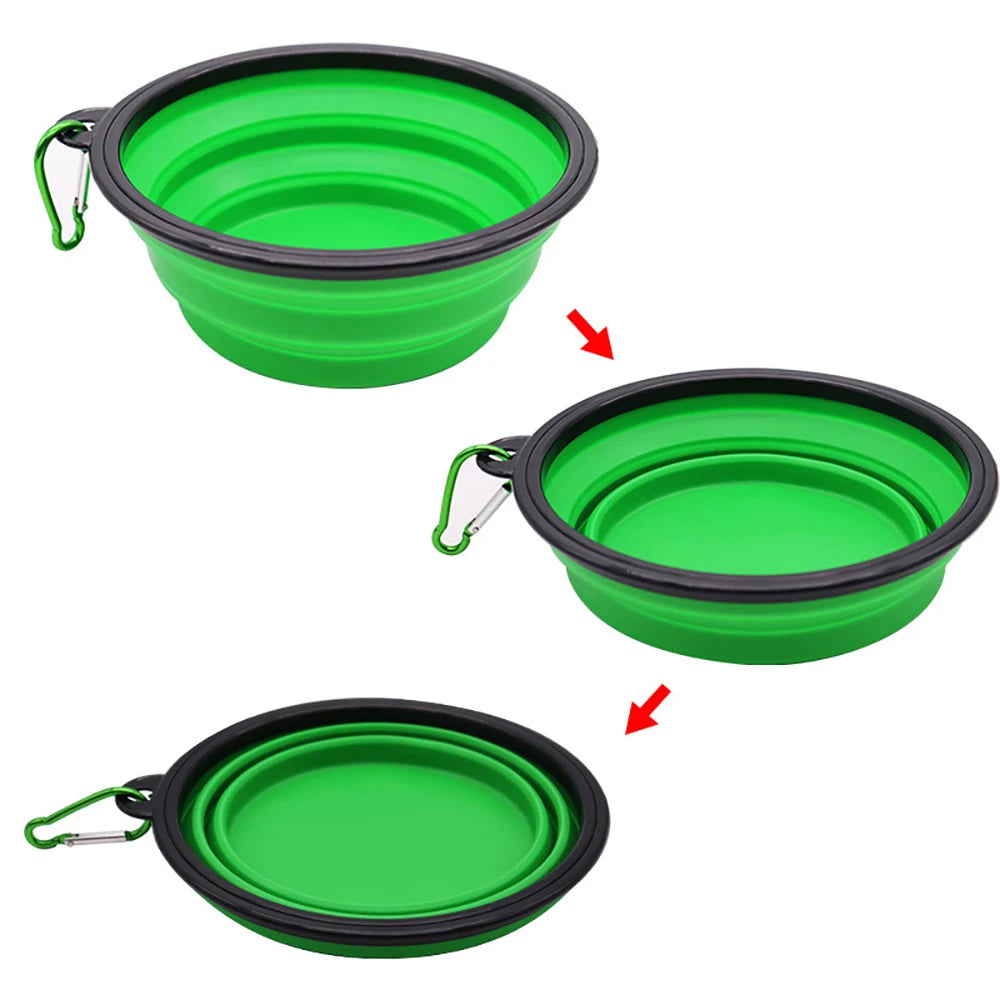 Portable Folding Silicone Pet Bowl – Outdoor Travel Food & Water Dish for Dogs & Cats