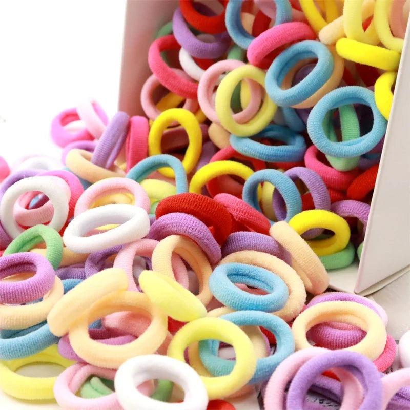 200Pc Colorful Nylon Elastic Hair Bands