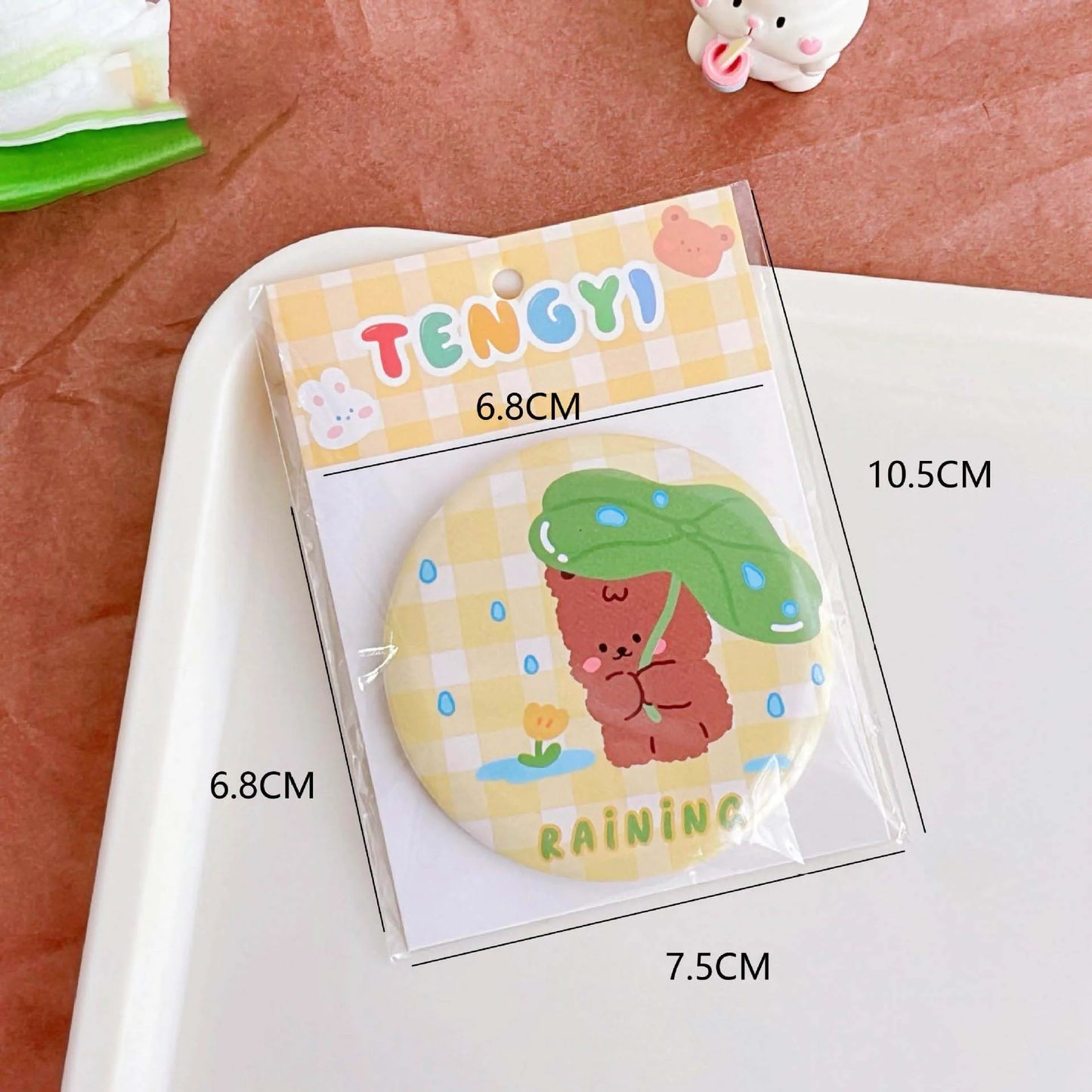 1pc Portable Women Stainless Steel Makeup Hand Pocket Mirror