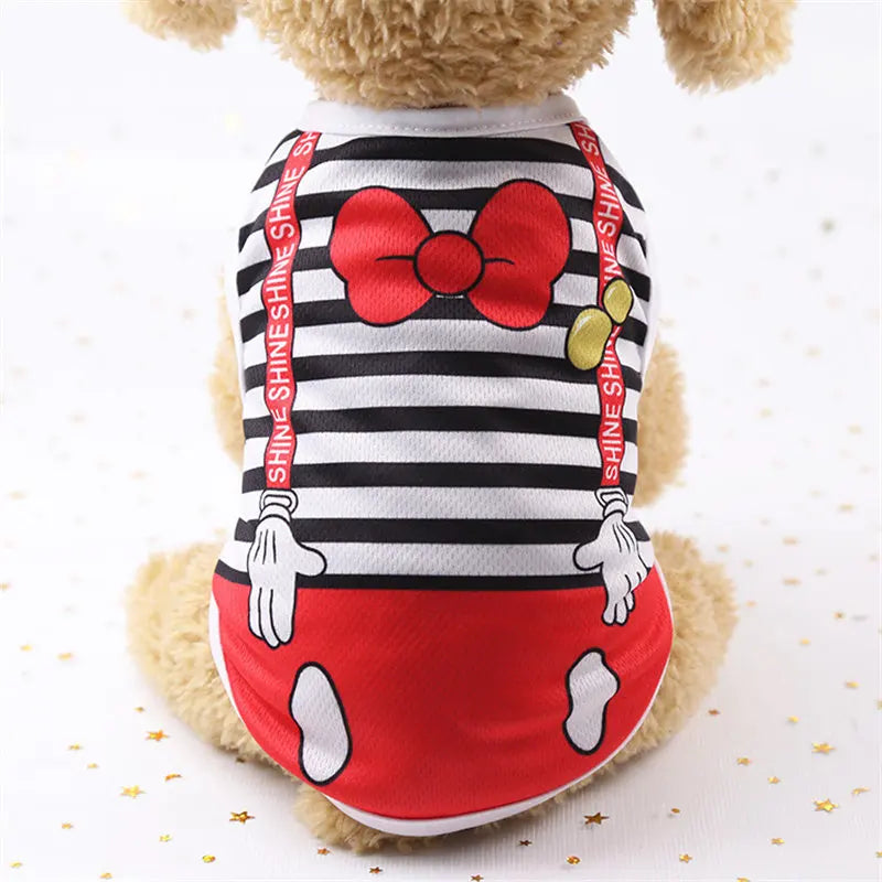 Cartoon Dog Clothes – Soft Summer Vest & Casual T-Shirt for Small Puppies