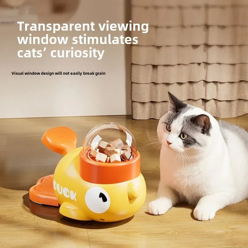 Yellow Duck Interactive Dog Food Dispenser Feeder for Cats Durable Plastic Training Toys Cat Accessories Puzzle Pet Automatic