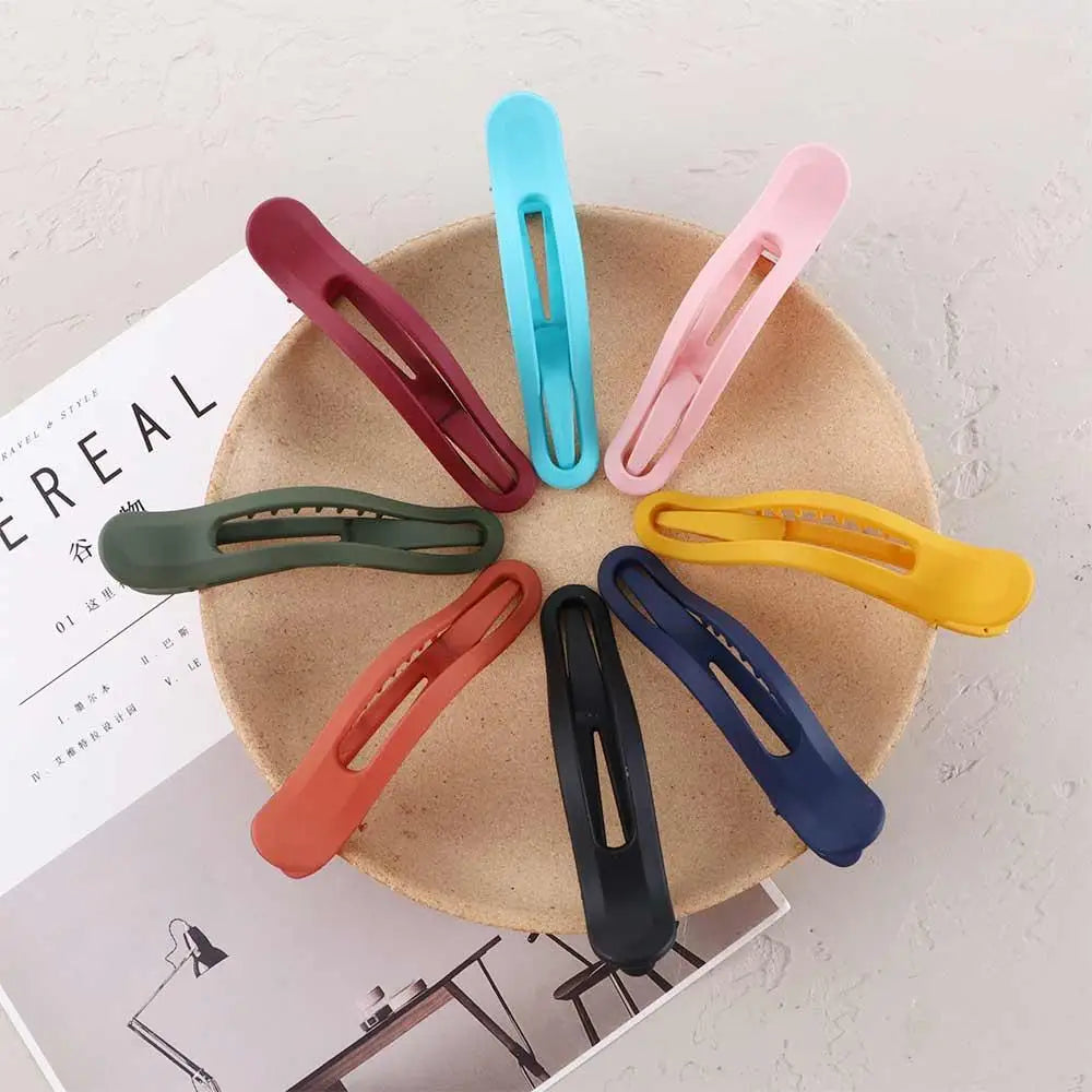 Large Matte Candy Color Hair Claw – Simple Plastic Duckbill Clip for Women and Girls