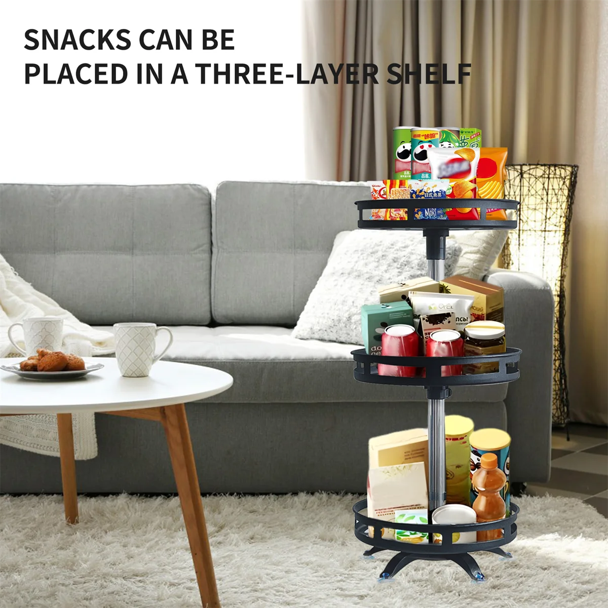 Rotatable Kitchen Storage Rack kitchen Accessories Spice Storage Rack Clean Storage 360 Degrees Rotatable Organiser Turntable