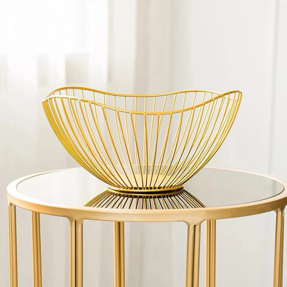 Metal Fruit Basket Simple Fruit Basin Multi-Size Iron Snack Bread Vegetable Storage Bowls Kitchen Eggs Dessert Holder Organiser