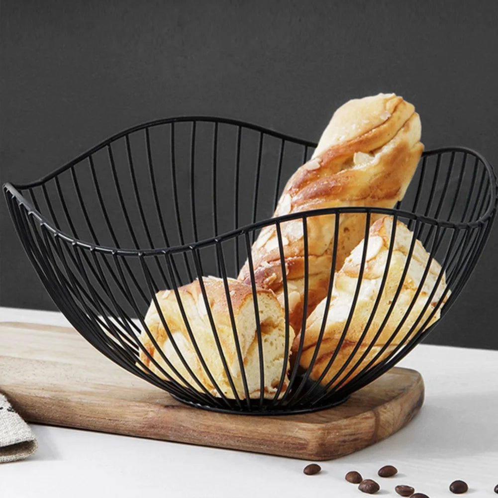 Metal Fruit Basket Simple Fruit Basin Multi-Size Iron Snack Bread Vegetable Storage Bowls Kitchen Eggs Dessert Holder Organiser