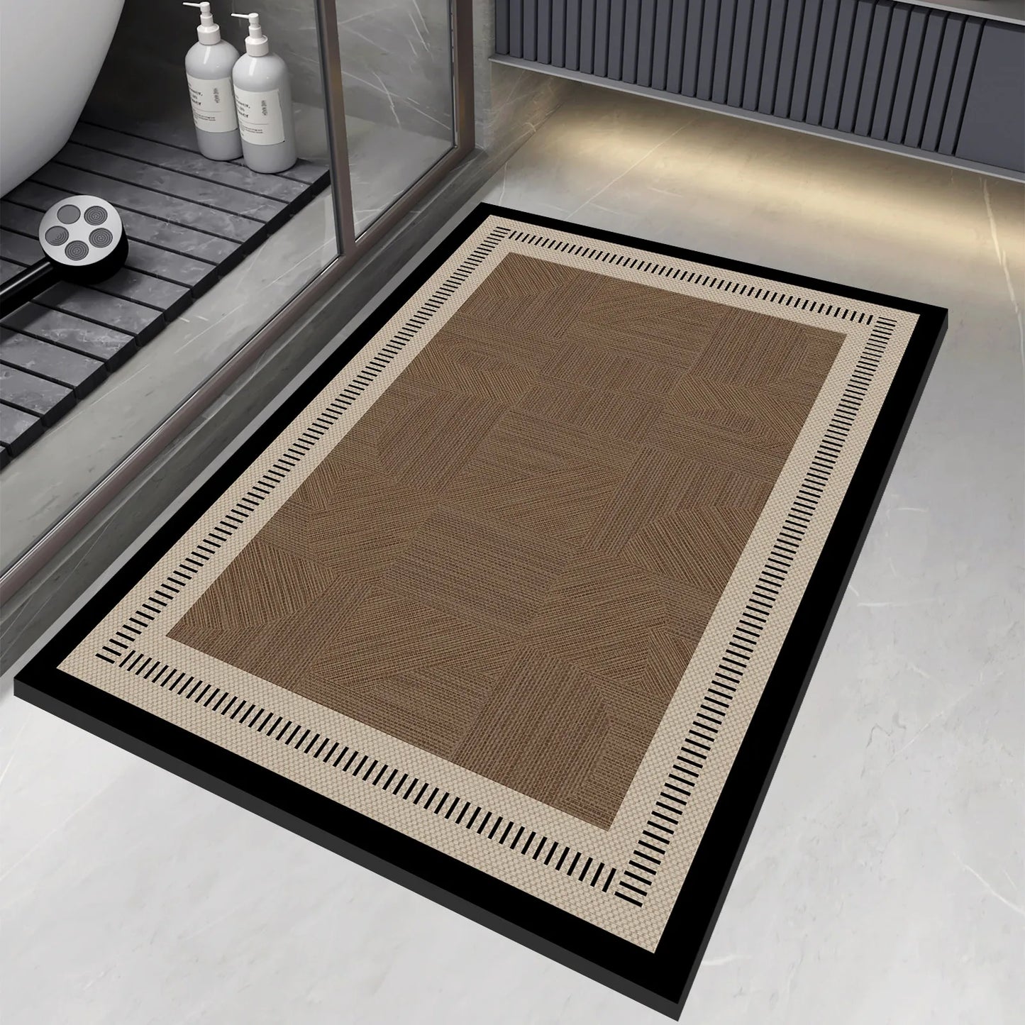 Luxury Vintage Diatomite Bath Mat Bathroom Carpet Super Absorbent Shower Foot Mats Non Slip Quick Dry Toilet Room Rugs Doormat