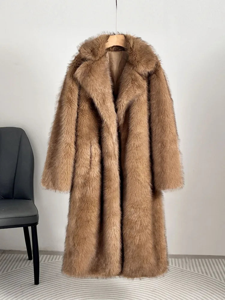Fur Coat European Style Lapel