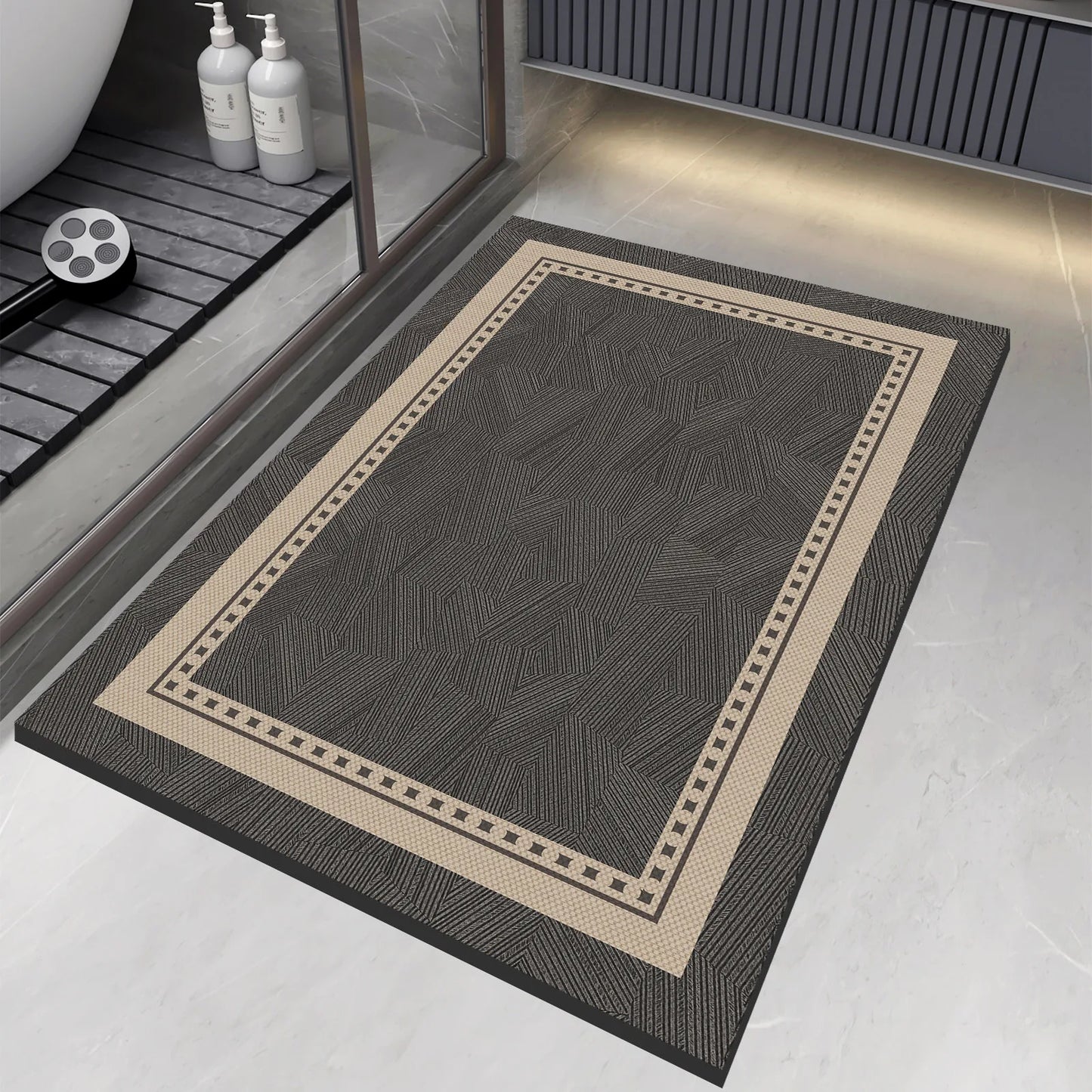 Luxury Vintage Diatomite Bath Mat Bathroom Carpet Super Absorbent Shower Foot Mats Non Slip Quick Dry Toilet Room Rugs Doormat
