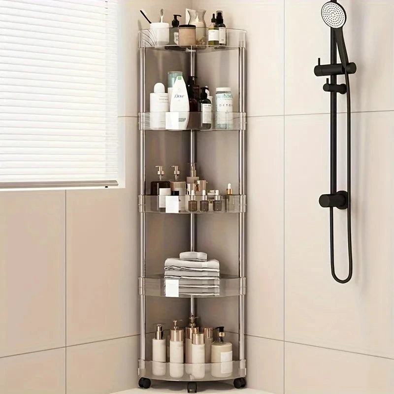 Shelf Trolley Bathroom Organiser Shelves Kitchen Home Large Capacity Storage Rack Acryl Cart Corner Cosmetic Organiser Supplies