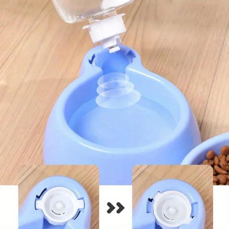 Cute Mushroom Automatic Cat Feeder & Water Dispenser – Large Capacity Food & Water Bowl