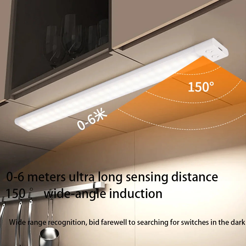 Motion Sensor Night Light USB Rechargeable Wireless Lamp Under Cabinet Led Lights for Kitchen Cabinet Bedroom Wardrobe Lighting