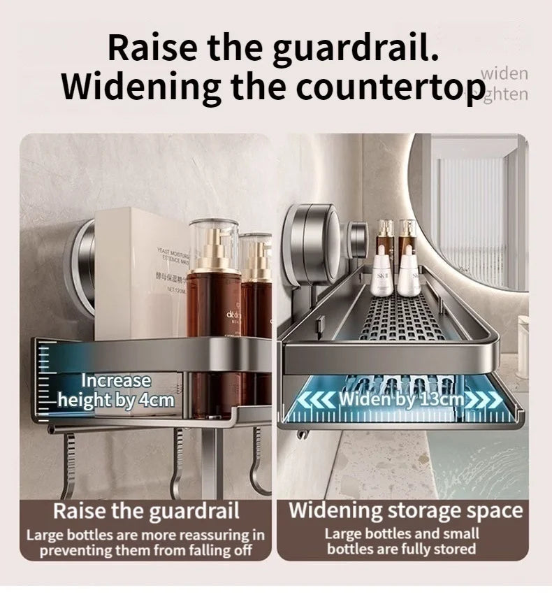 Suction cup storage rack, bathroom, non perforated artifact, toilet, washbasin, bathroom, wall mounted storage