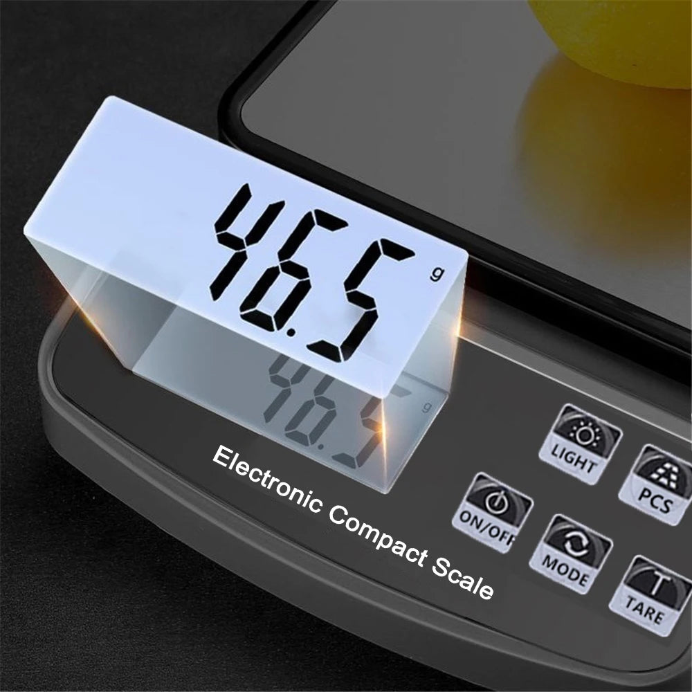 Digital Precision Scale Electronic Scale Waterproof Smart Kitchen Scale with Calibration USB Charge Coffee Balance 15/10/3KG