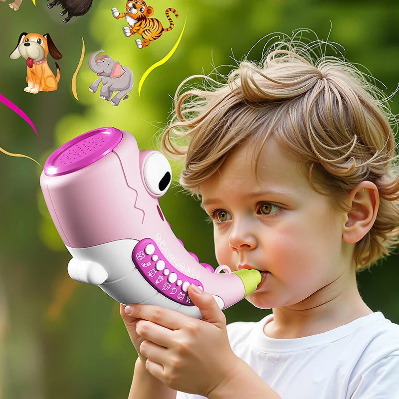 Kids Animal Horn Blowing Toy – Interactive Sound Learning and Oral Muscle Trainer with Easy-Clean Design