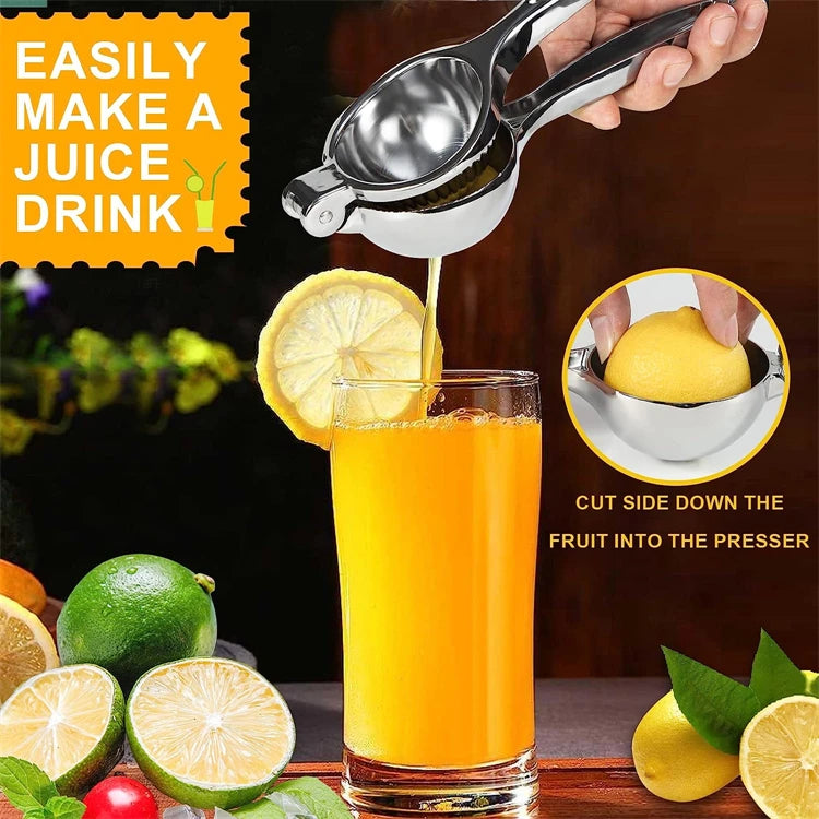 LMETJMA Premium Lemon Squeezer Zinc Alloy Manual Press Juicer Lime Squeezer for Lemon Citrus Orange Fruit JT217
