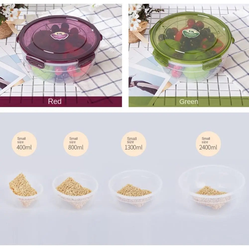 1/4Pcs Plastic Round Storage Box Safe Stackable Sealed Rectangular Food Containers with Lid Fresh-Keeping Box