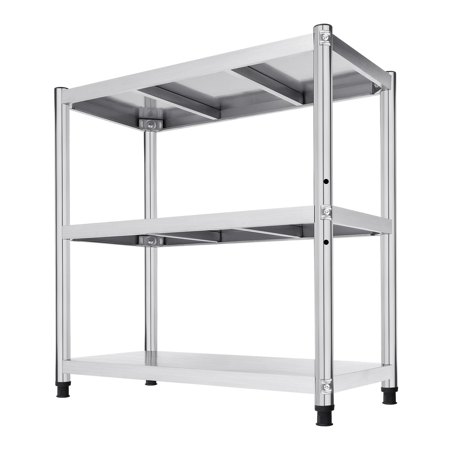 3-Tier Stainless Steel Work Table Kitchen Storage Prep Table Multifunctional Food Prep Worktable