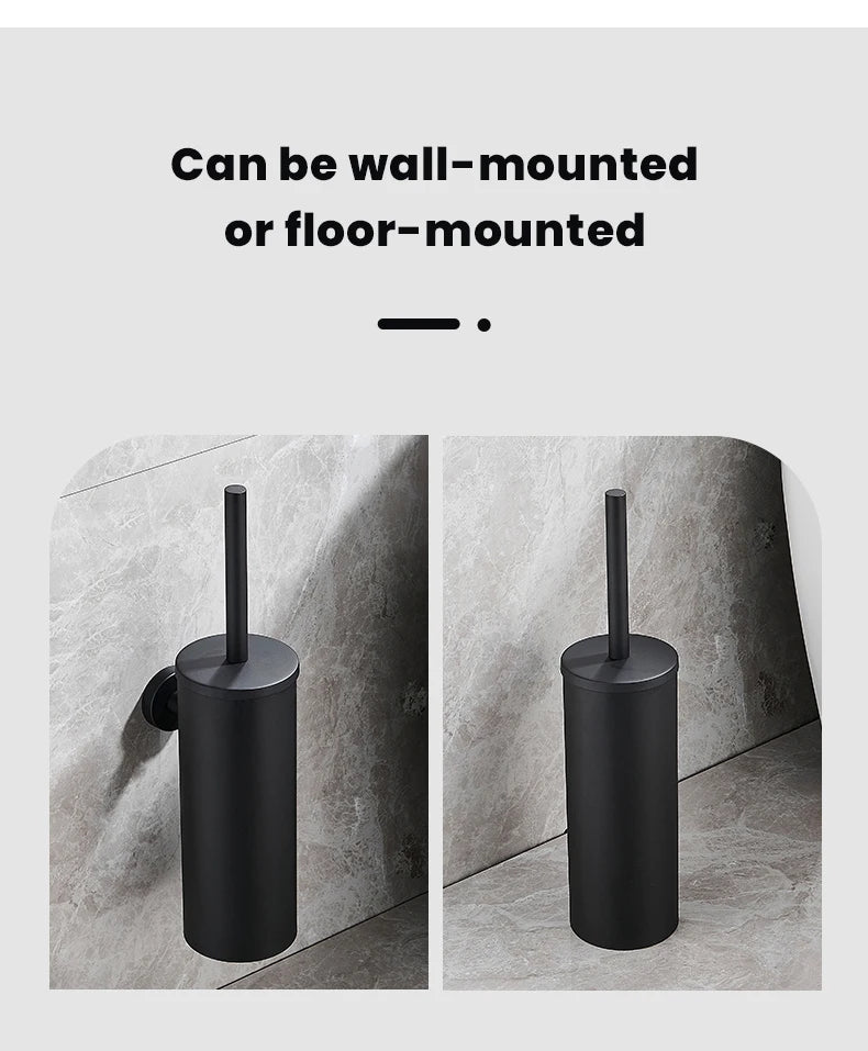 Stainless Steel Bathroom Toilet Brush Holder Accessories Black Toilet Brush Wall Mounted WC Cleaner Brush FR07