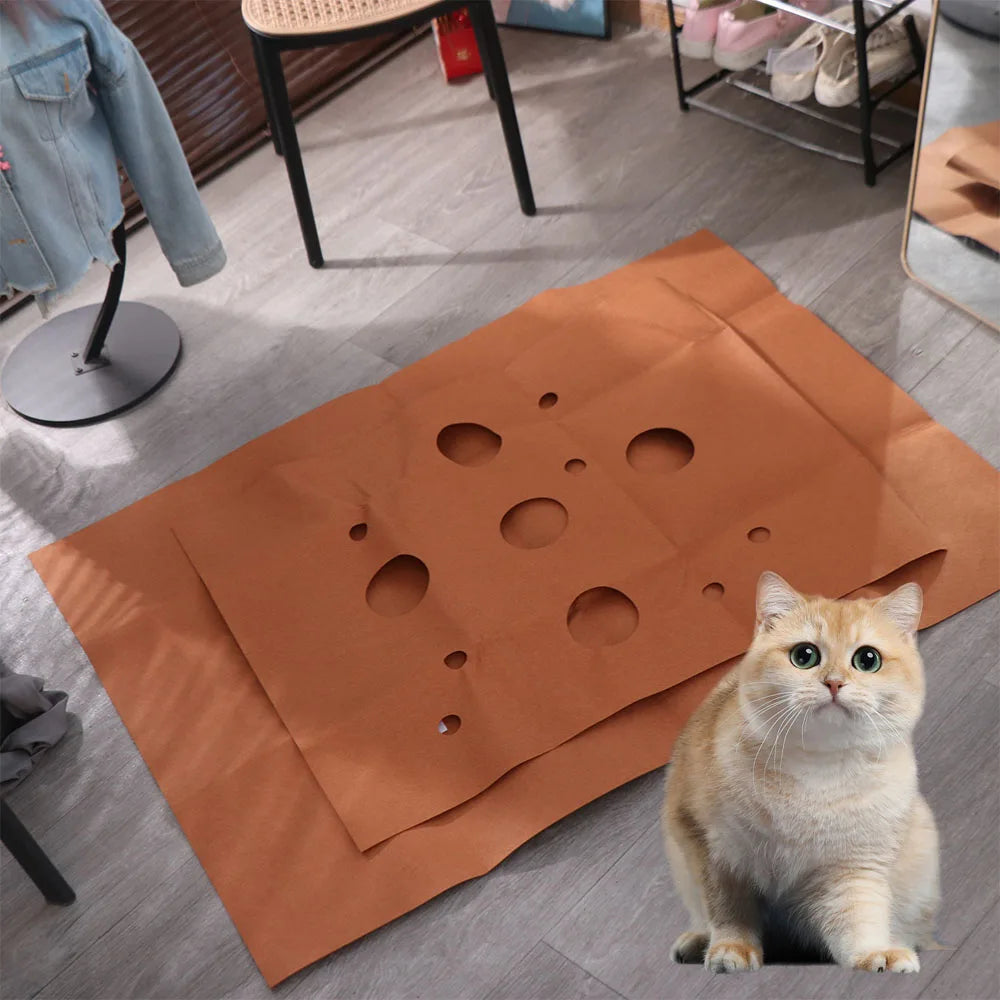 Creative Bite-resistant Cat Play Mat Anti-scratch Breathable Pet Toys Pad Felt Cloth Cat Scratching Pad Training Activit