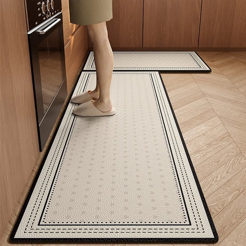 Kitchen Mat Waterproof Non-slip Rugs Leather Carpet Anti-fatigue Pvc Floor Mats Oil-proof Easy To Clean Anti-slip Area Long Rug