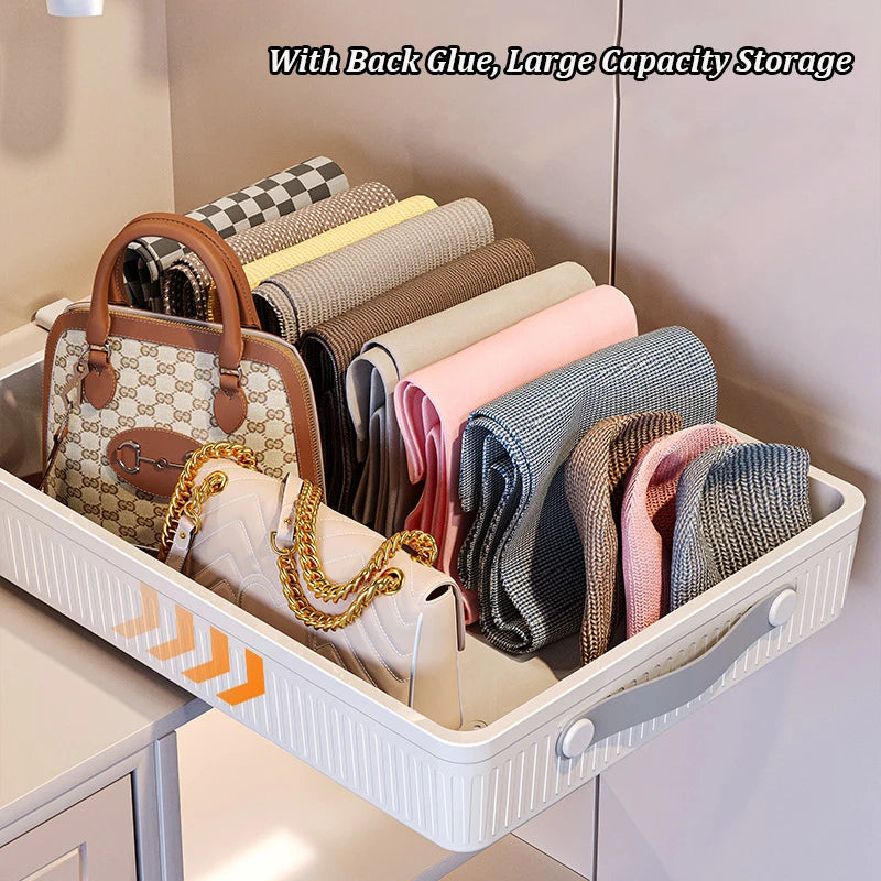 Kitchen Sliding Drawer with Slide Rail Cabinet Clothes Spice Dish Bowl Storage Rack Pull Out Cabinet Organiser Tray With Handle