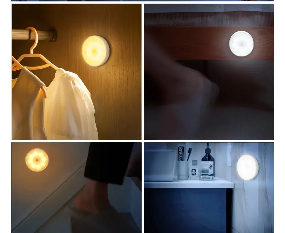 1/3PCS LED Motion Sensor Light Night Light USB Rechargeable Night Lamp for Kitchen Cabinet Wardrobe Lamp Staircase Closet Light