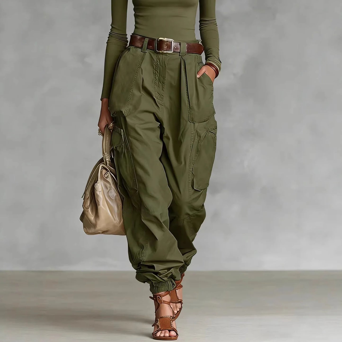 Pantalones De Mujer New High Waist Pocket Solid Color Overalls Women's Summer New Loose Casual Vacation Outdoor Sports Overalls