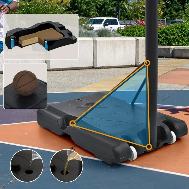 Upgrade Portable Basketball Rack Height Adjustable Contains LED Basketball Rack Lights Super Bright For Outdoor Play At Night[U