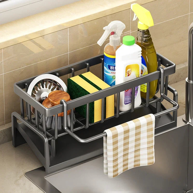 Multifunctional Sponge Rack Drainer Kitchen Shelf Sink Rag Dishwashing Detergent Dishcloth Organiser  kitchen organiser storage