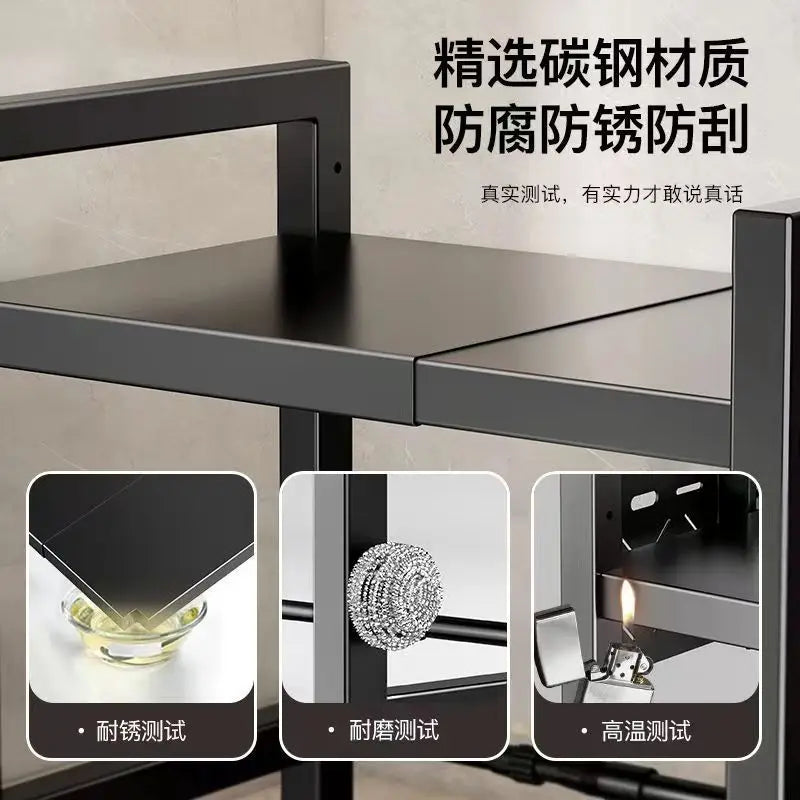 Kitchen Microwave Rack Retractable Oven Storage Rack Desktop Multi-layer Household Multifunctional Storage Rack
