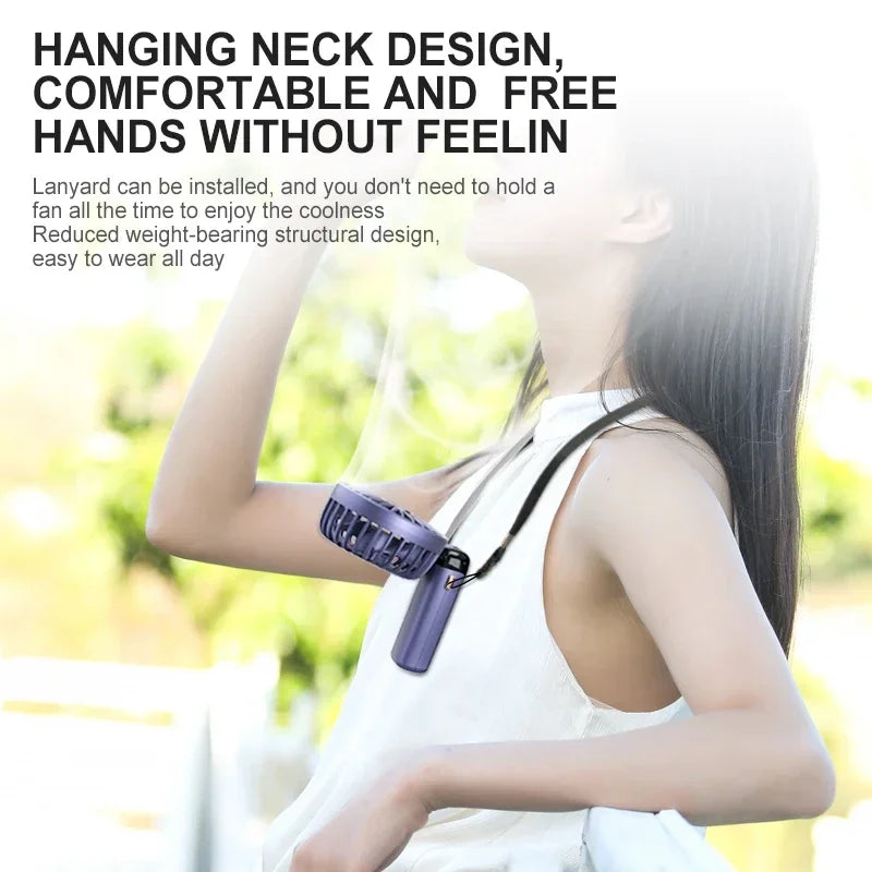 5 Speed Handheld USB Rechargeable Foldable Mini Fan 1800mAh