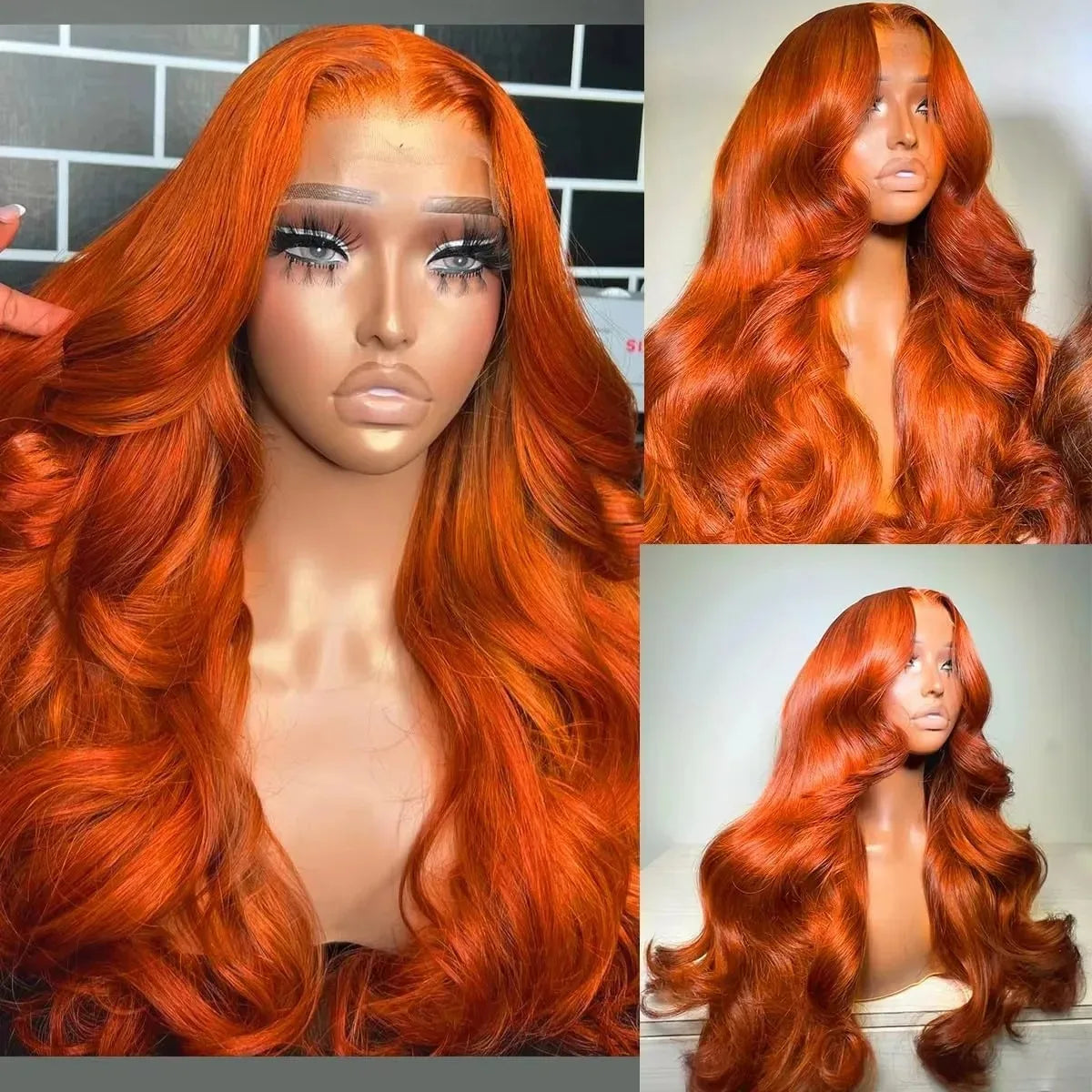 30 36 Inch Body Wave Ginger Orange 13x6 HD Lace Front Wigs 220 Density Colored Preplucked Wig 13x4 Lace Frontal Wigs For Women