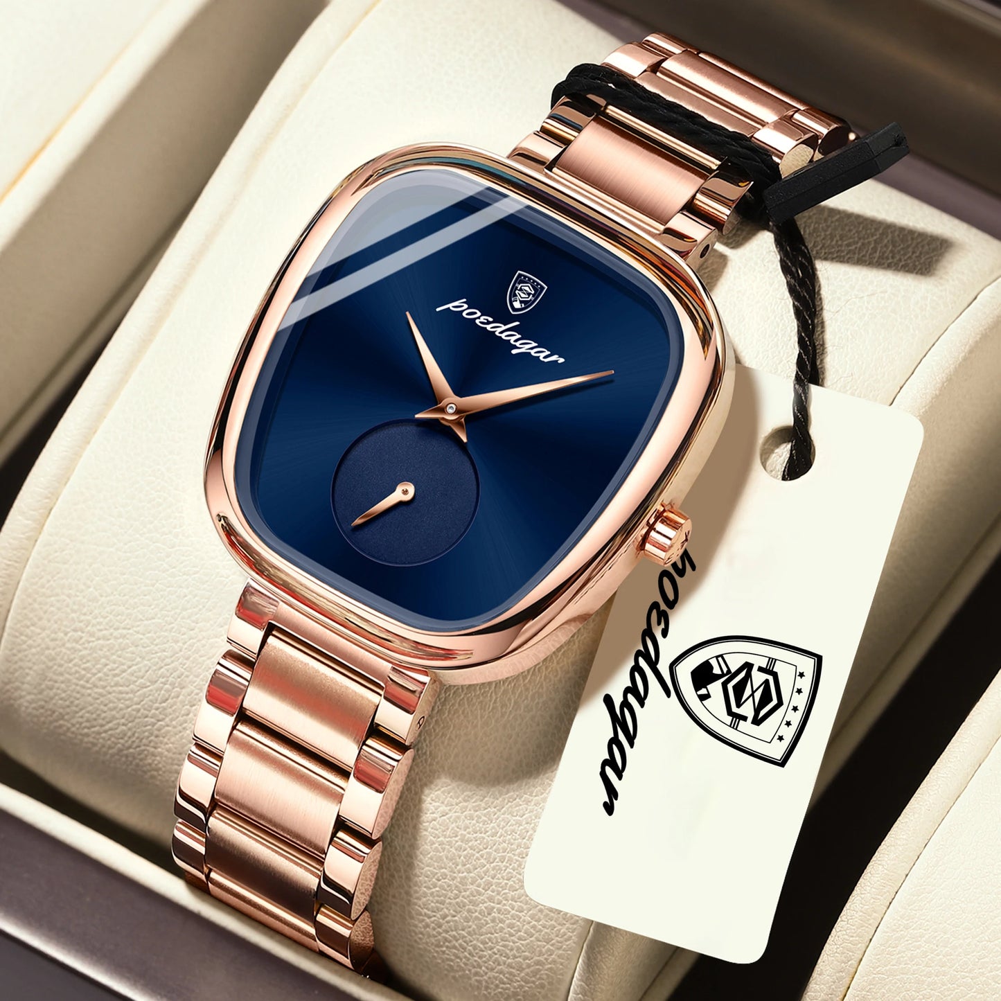 POEDAGAR Fashion Watch For Woman Waterproof Stainless Steel Quartz Couple Watches High Quality Ladies Wristwatch Girlfriend Gift