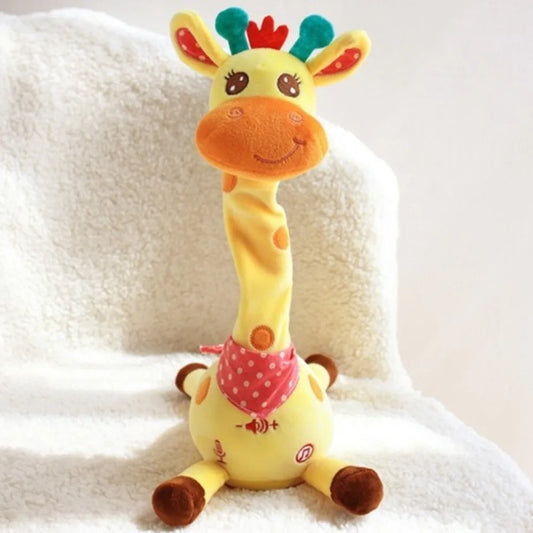 Repeating What You Say Dancing Talking Giraffe Toy with 10 Songs Adjustable Volume Stuffed Animal Toy Plush Musical