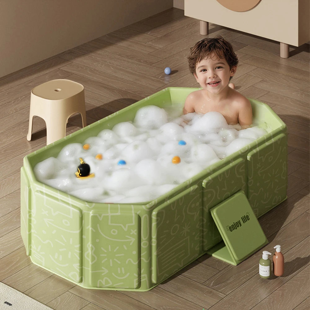 1 foldable bathtub for family use, a convenient summer garden pool for storage, and a baby bathtub suitable for family travel