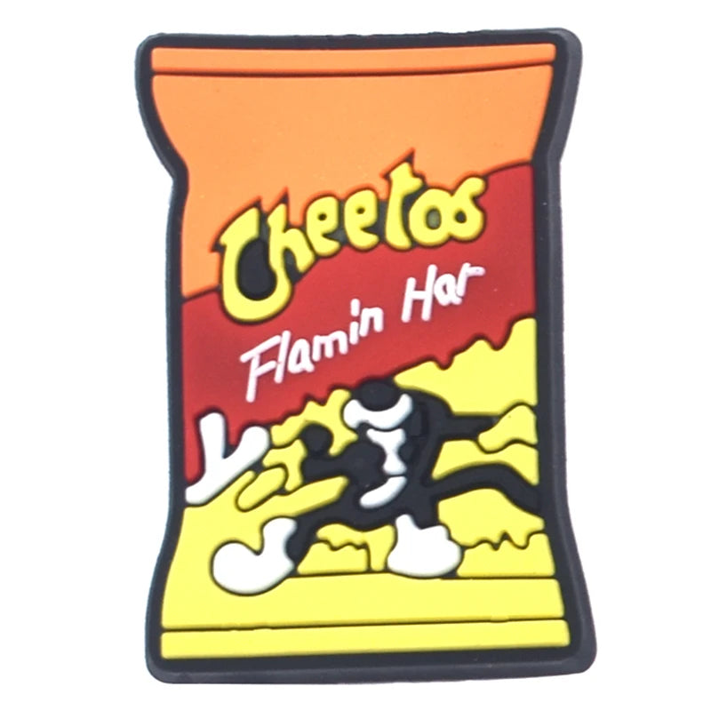 1PCS Cartoon Snack Shoe Charm – PVC Food & Drink Button for Slippers, Bags, and DIY Decor