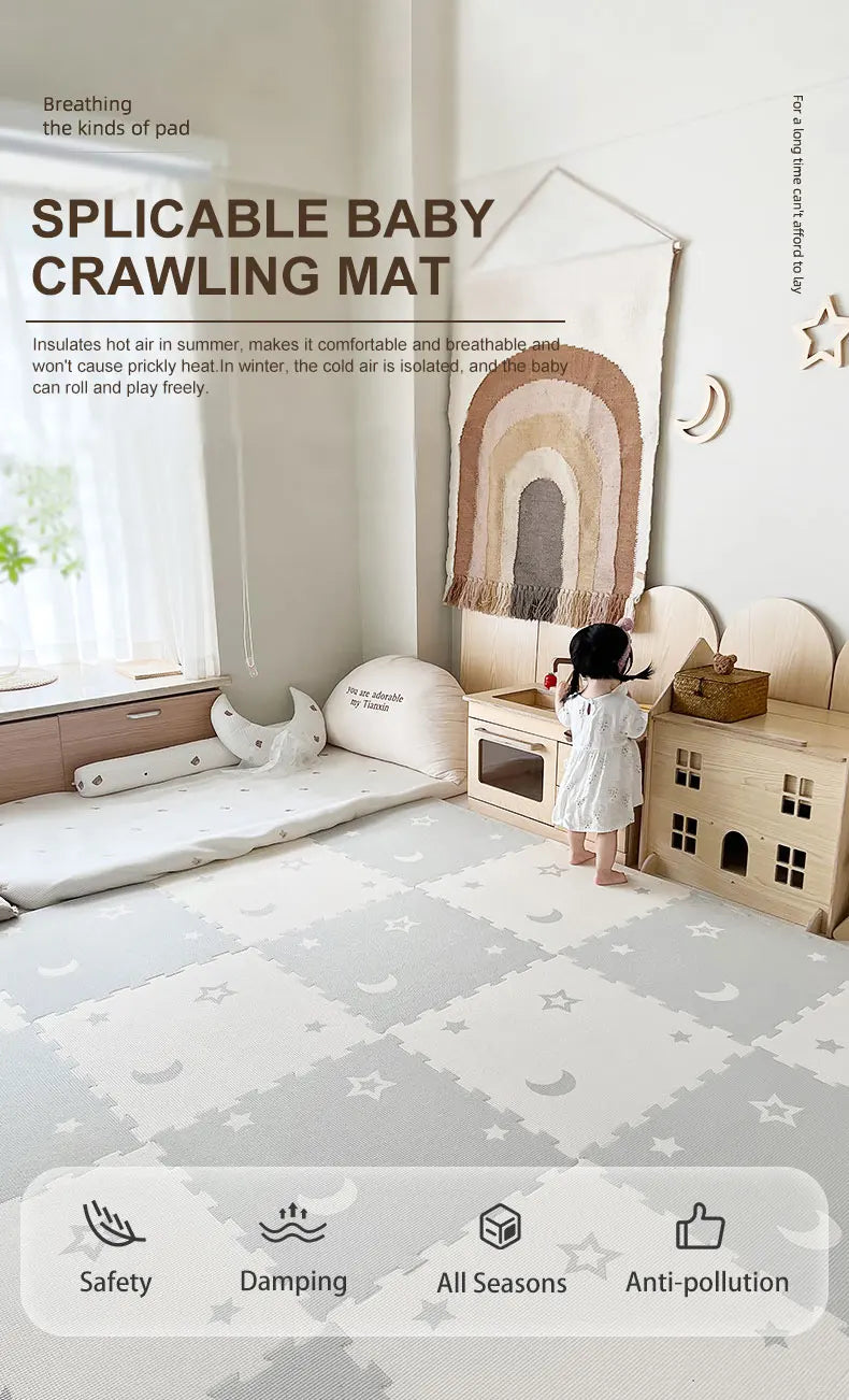 Baby Play Mat 60x60x2CM Activities Mat For Baby PE Foam Children's Puzzle Carpet In Children's Room Ins Wind Kids Pad 2CM Thick