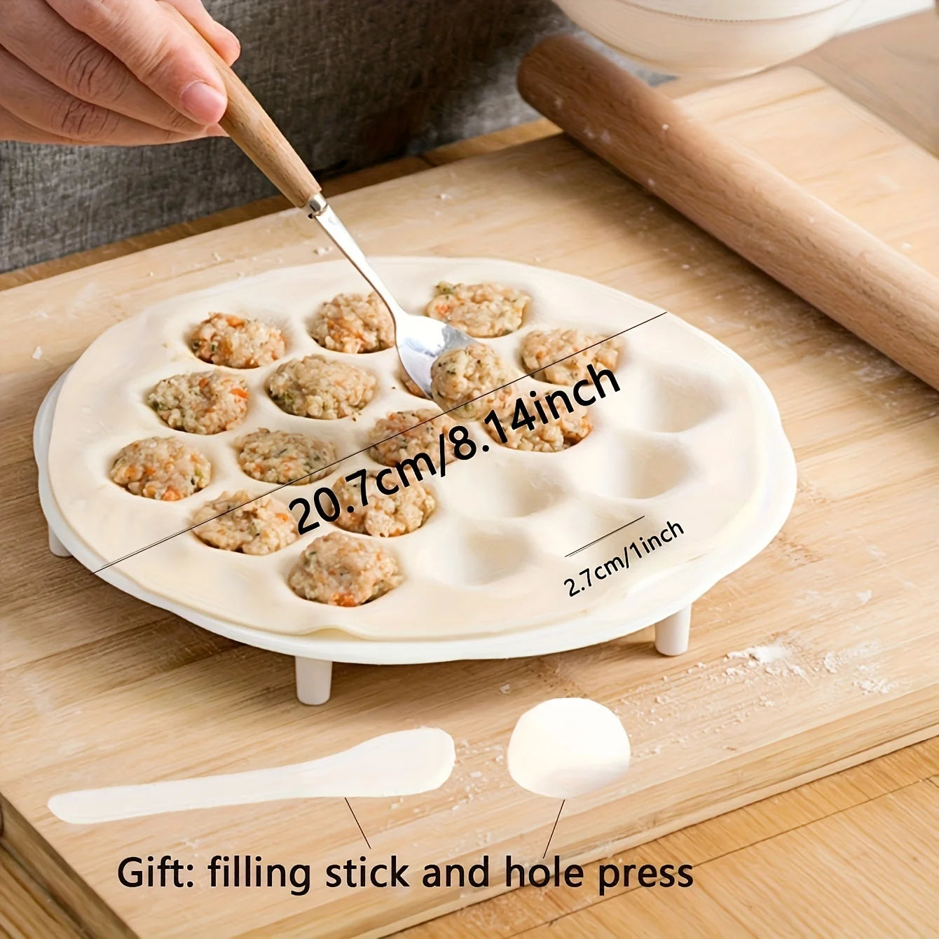 1pc- Simple Chinese Dumplings Mould,  Kitchen Dough Press, Ravioli Making Mold, Pastry Tool Gadgets