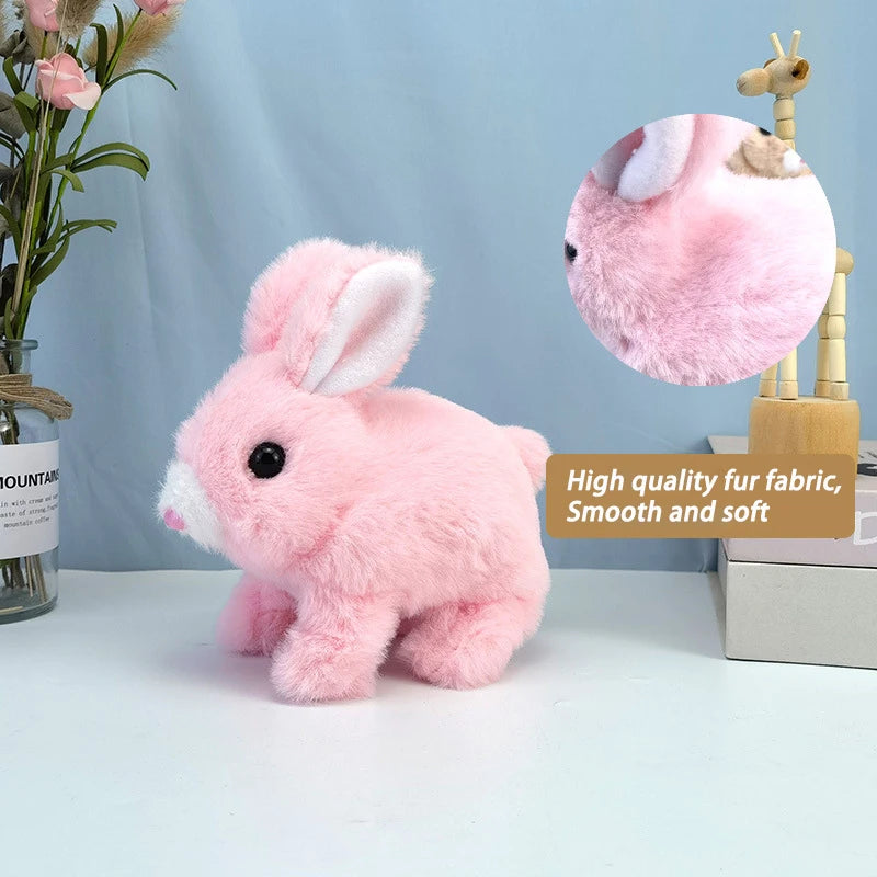 Electronic Plush Rabbit Toy – Walking, Jumping, and Ear-Shaking Electric Bunny for Kids