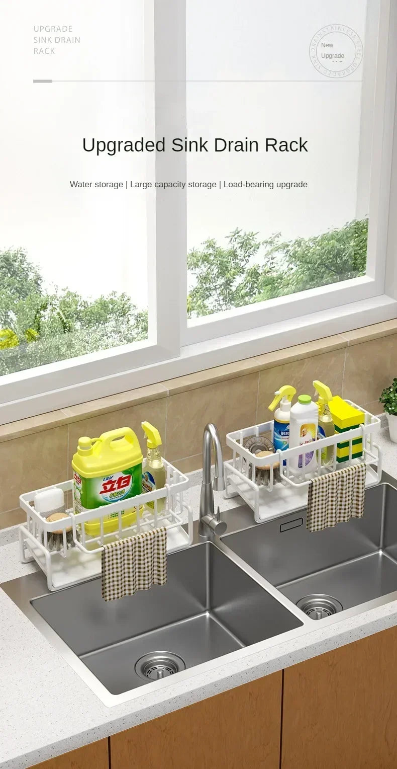 Multifunctional Sponge Rack Drainer Kitchen Shelf Sink Rag Dishwashing Detergent Dishcloth Organiser  kitchen organiser storage